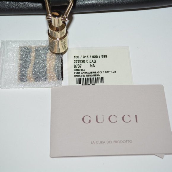 NWT GUCCI WOMENS PONY HAIR LEATHER JACKIE SHOULDER PURSE BAG MEDIUM - Picture 12 of 12